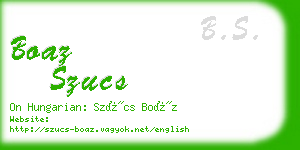 boaz szucs business card